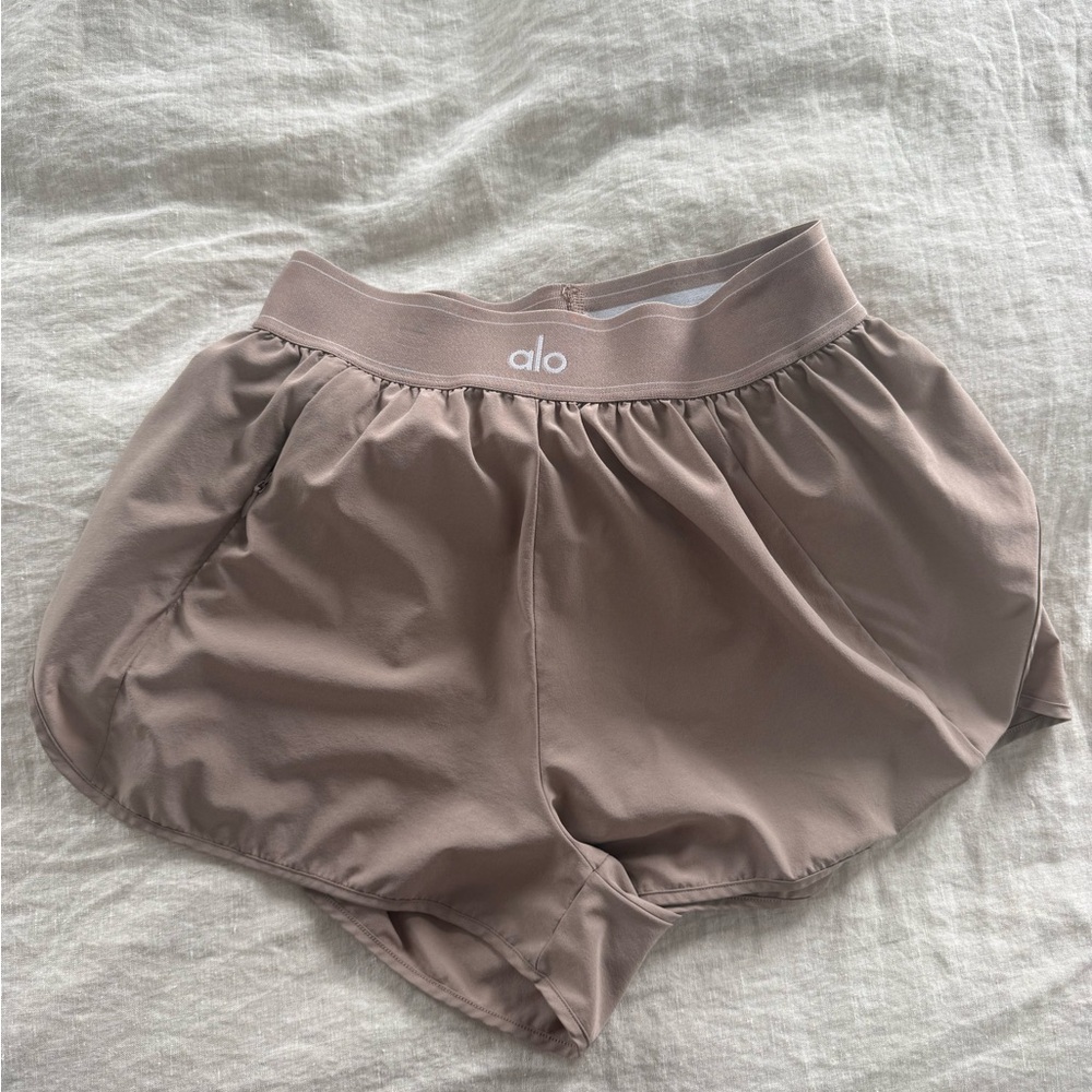 ALO Yoga Women's Athletic Shorts in Taupe